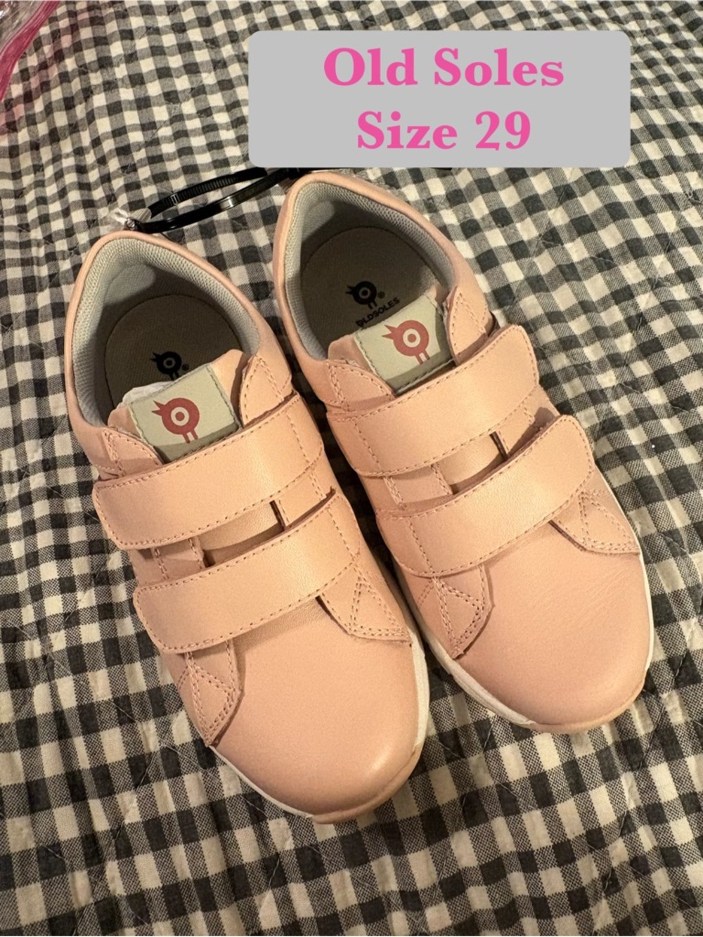 Old Soles Girls Light Pink Velcro Sneakers